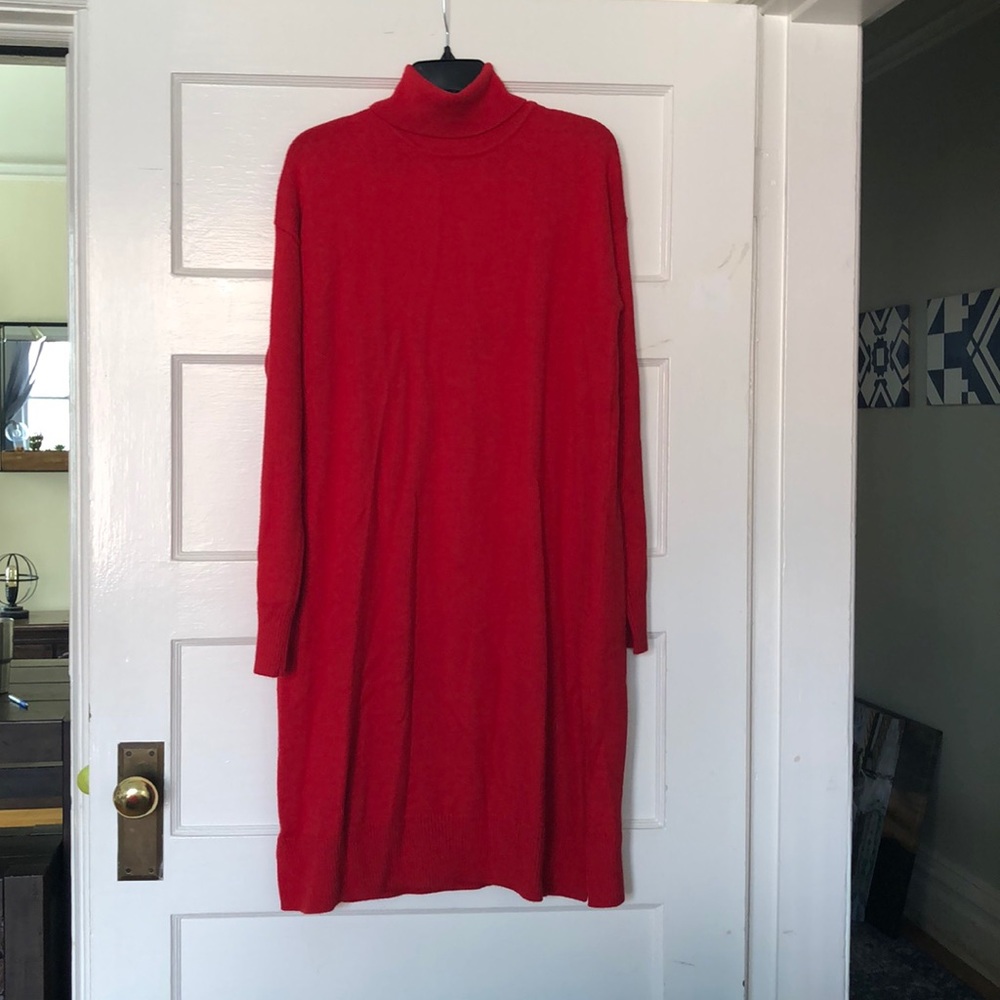 A new day red turtleneck sweater dress